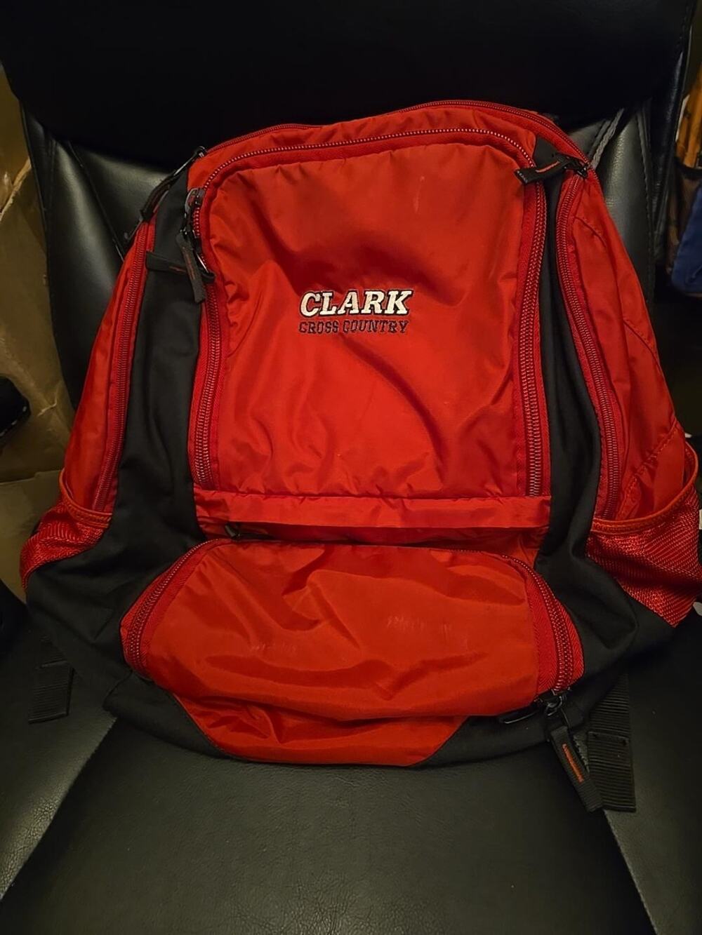 Nike Backpack Red Black Clark Cross Country Athletic Sports School Bag